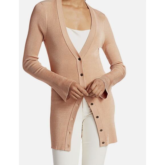 L'Agence Lucas longline cardigan tan M - Picture 1 of 8